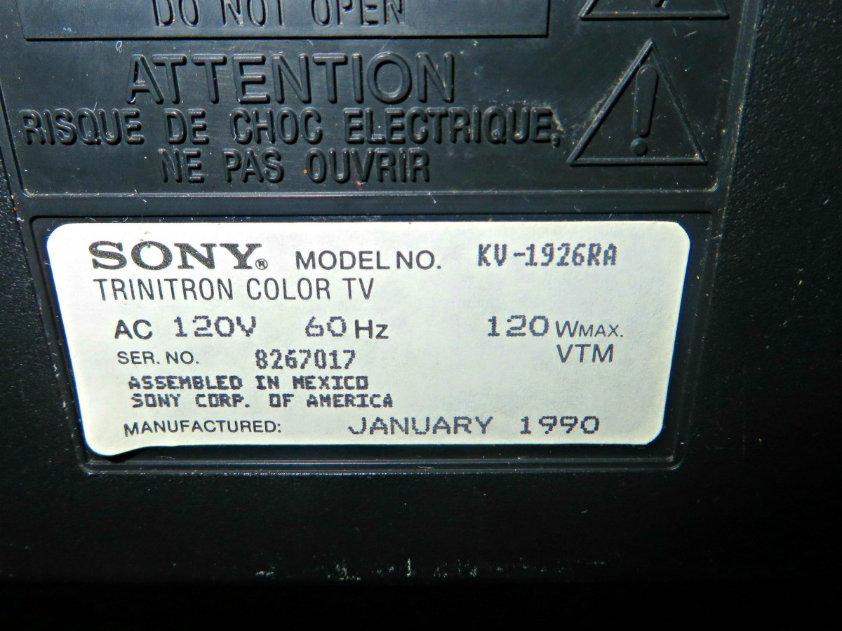 1990 Sony Trinitron Color Television, Model KV-1926ra - HubPages