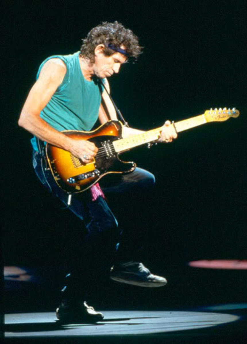 Keith Richards on stage with his Tele named Sonny. 