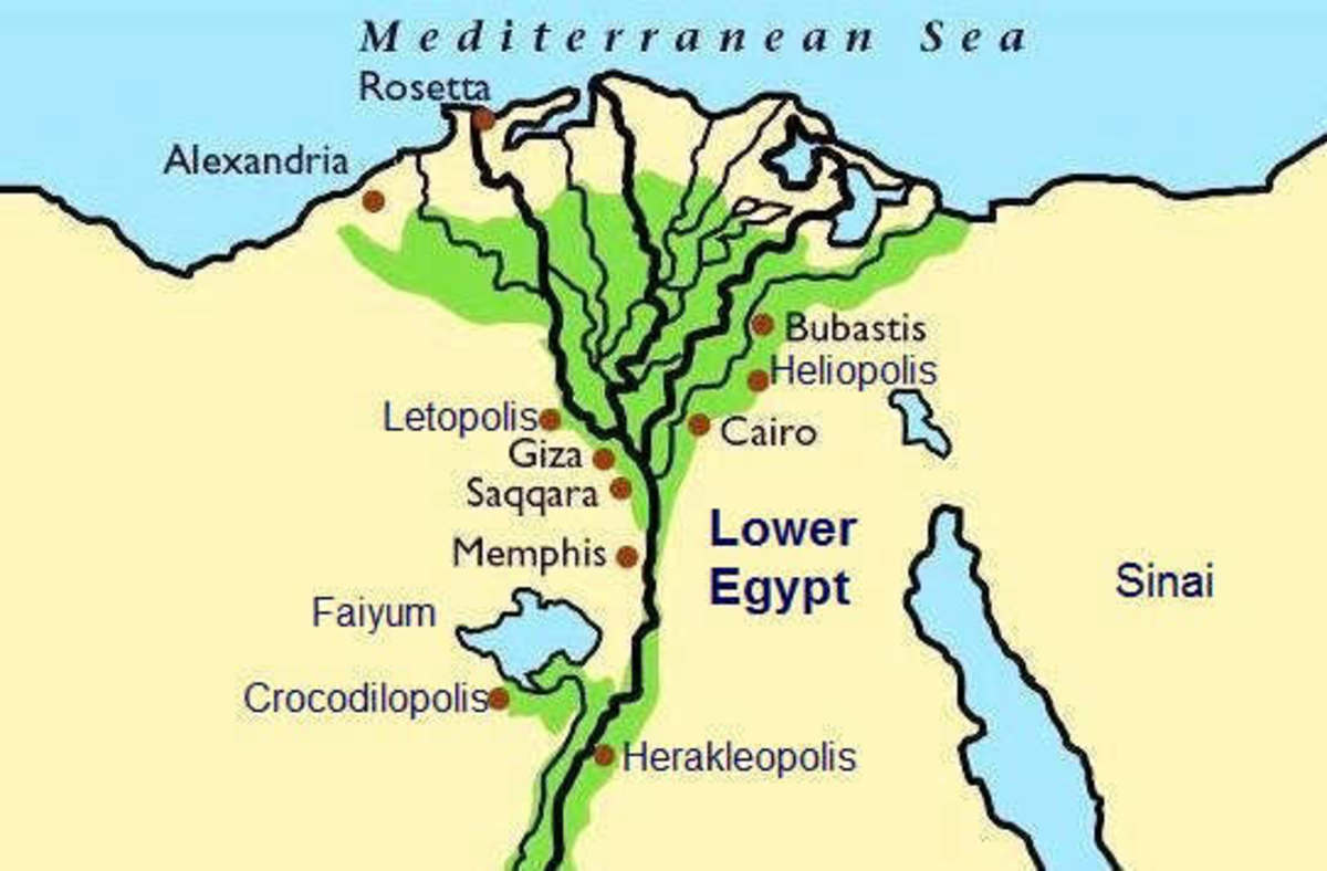 下埃及地图，包括布巴斯提斯城。