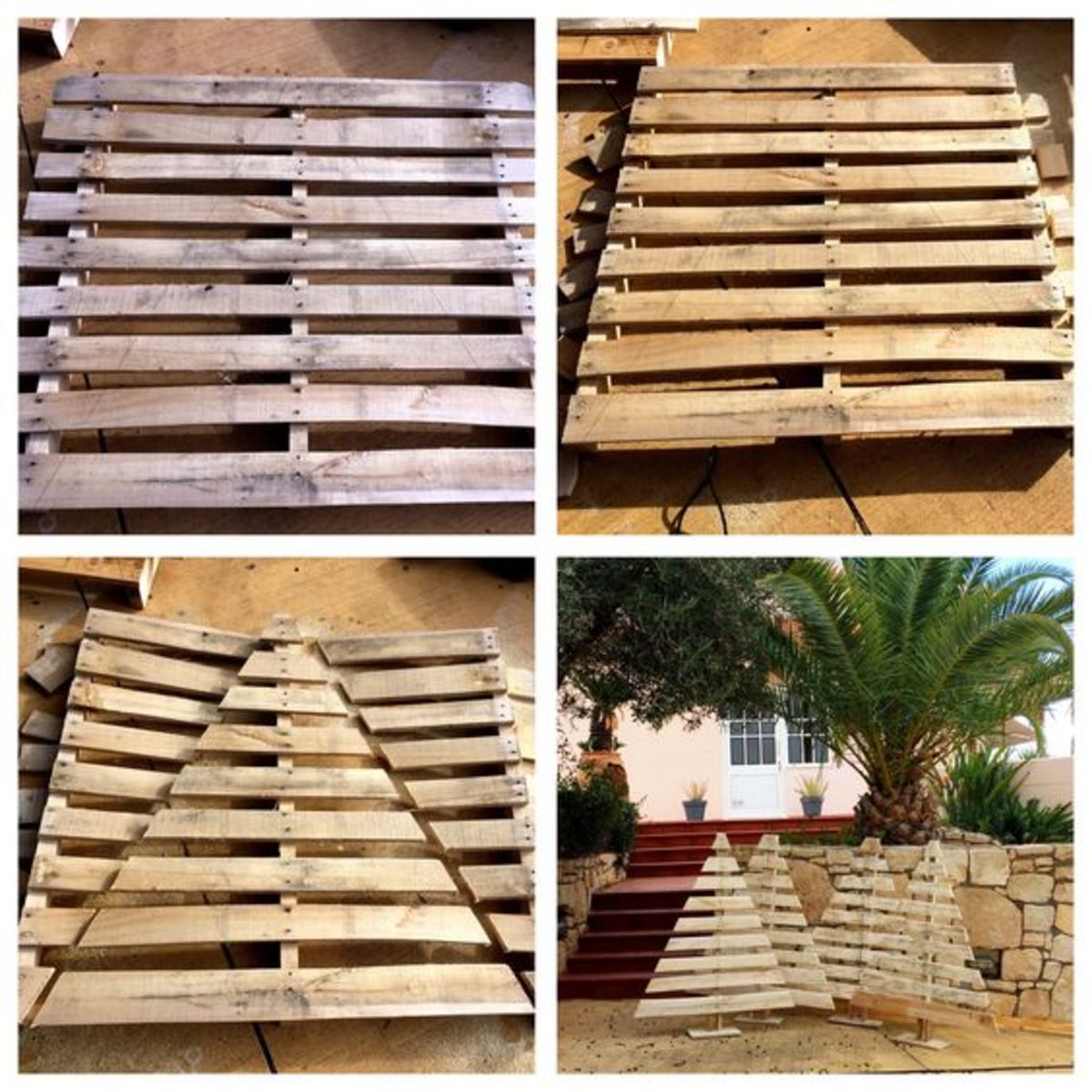 Here are some photo instructions for creating a cut pallet tree.