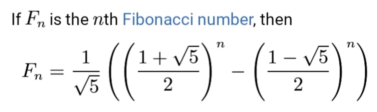 repeating fibonacci sequence formula