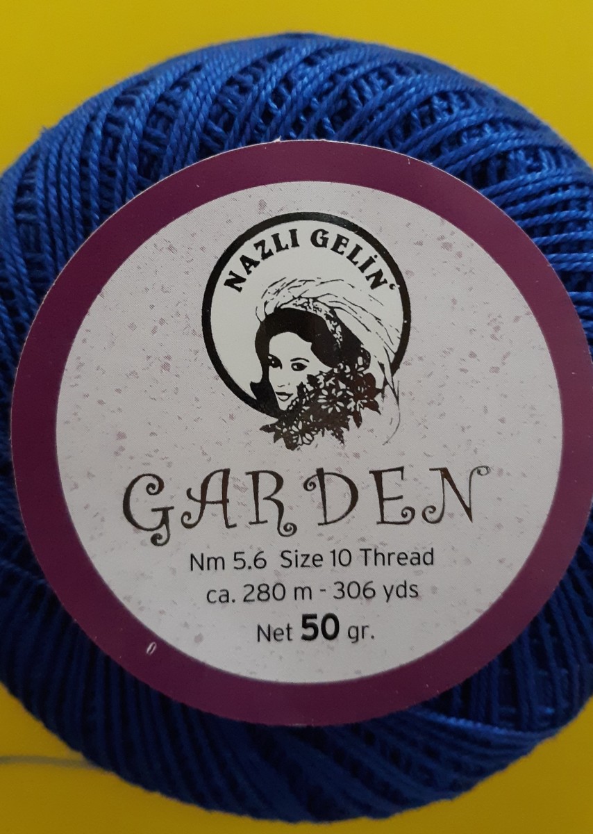 This is the Nazli Gelin Garden thread that I used for the ribbon-tie panties. It's so soft, pliable, and easy on the hands!