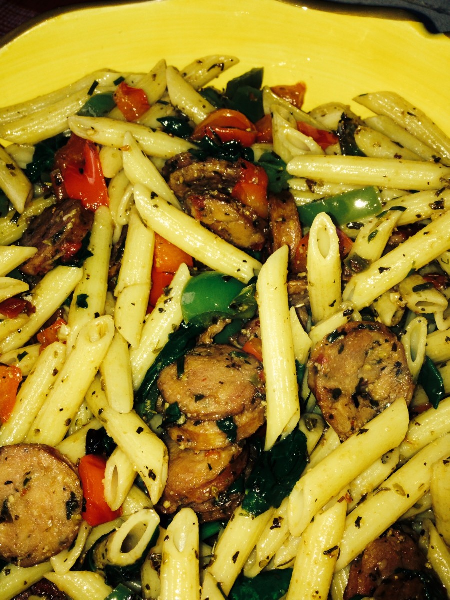 healthy-recipe-for-tuscan-turkey-sausage-and-penne-skillet-dinner