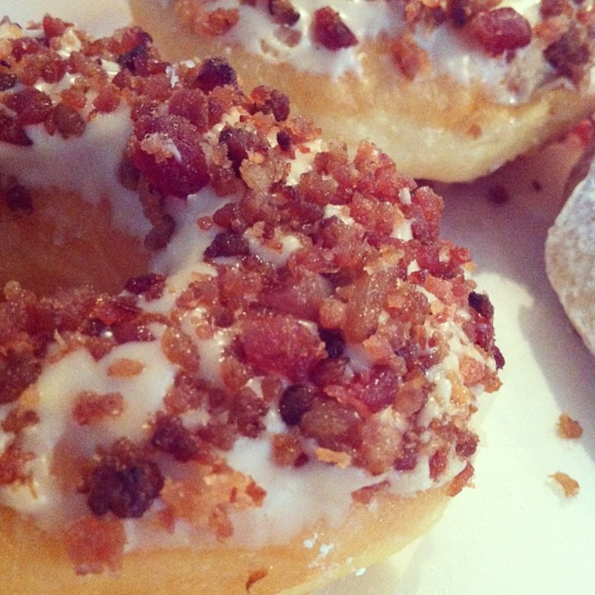 Bacon delight on doughnuts