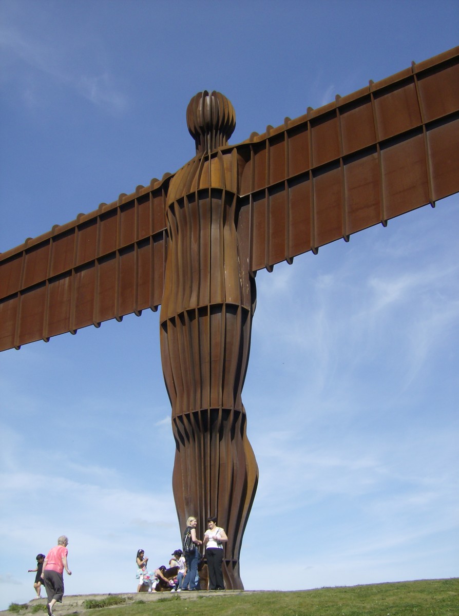 A great place for a picnic, sheltered from the wind by the Angel of the North monumental statue.