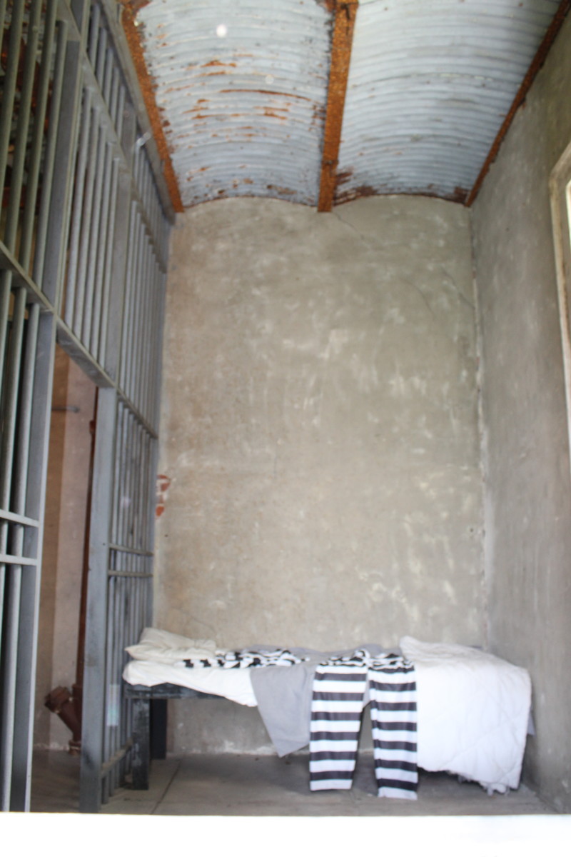 A prop within one of the cells in the jail