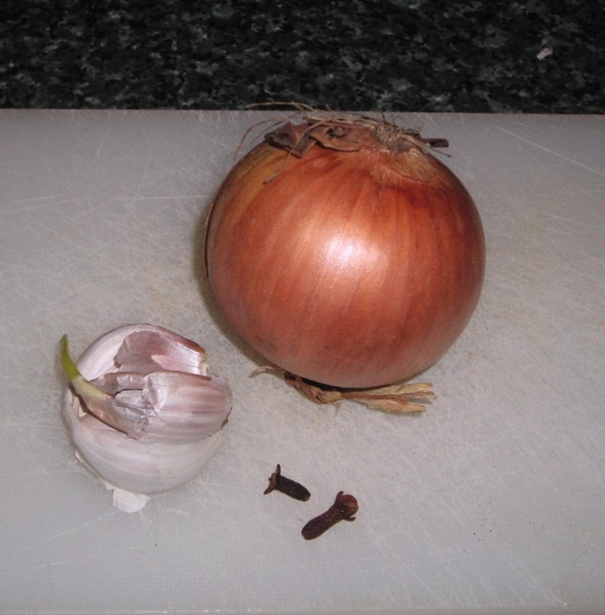 Onion, garlic and cloves