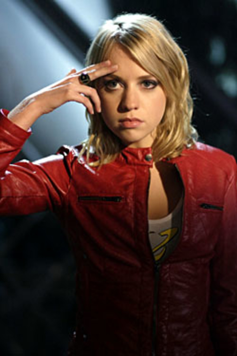 Alexz Johnson was Saturn Girl, a telepath from the future