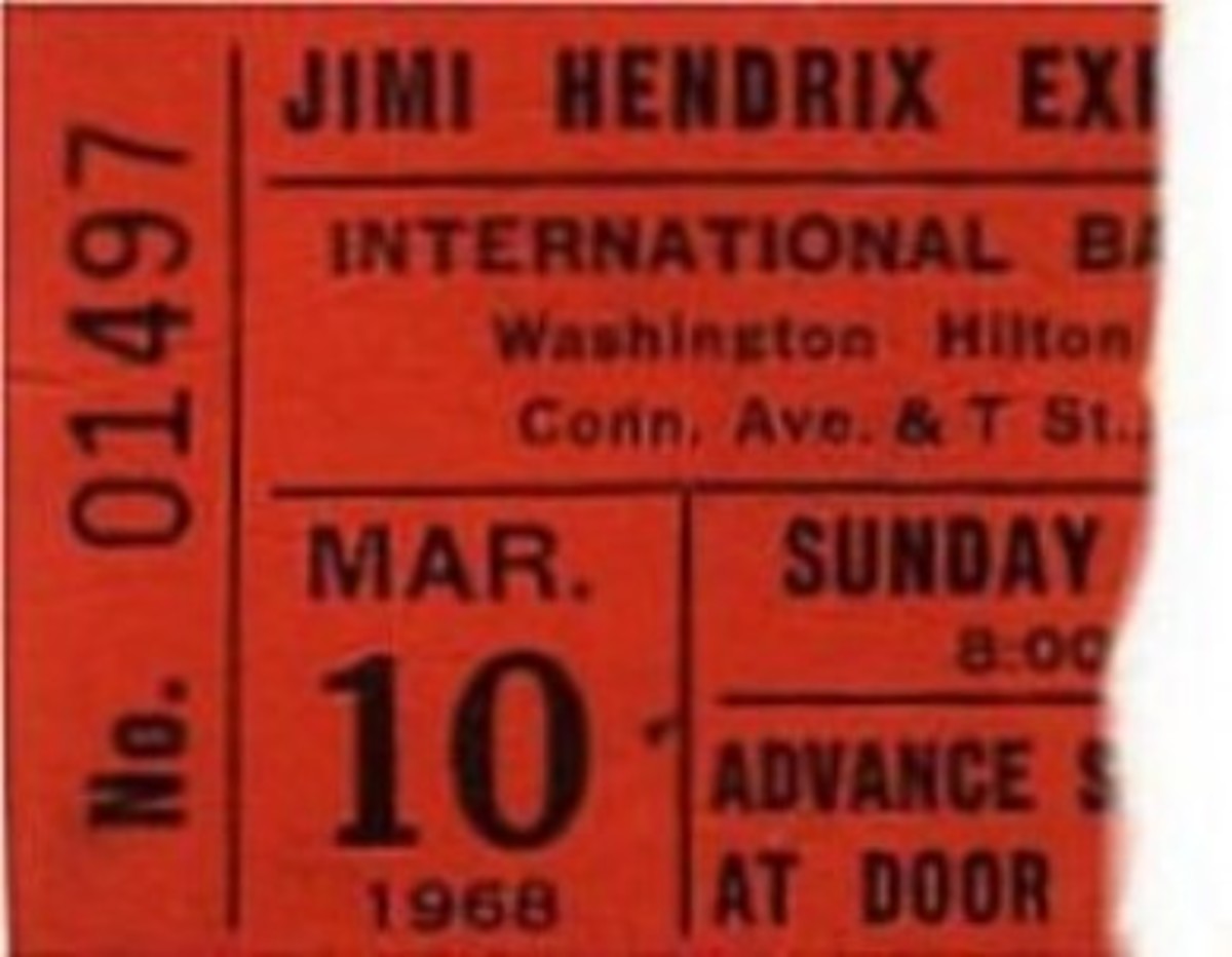 Jimi Hendrix ticket stub