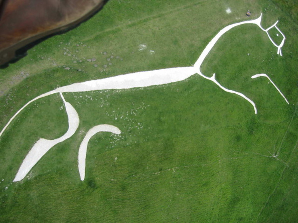  Aerial view from Paramotor of Uffington White Horse