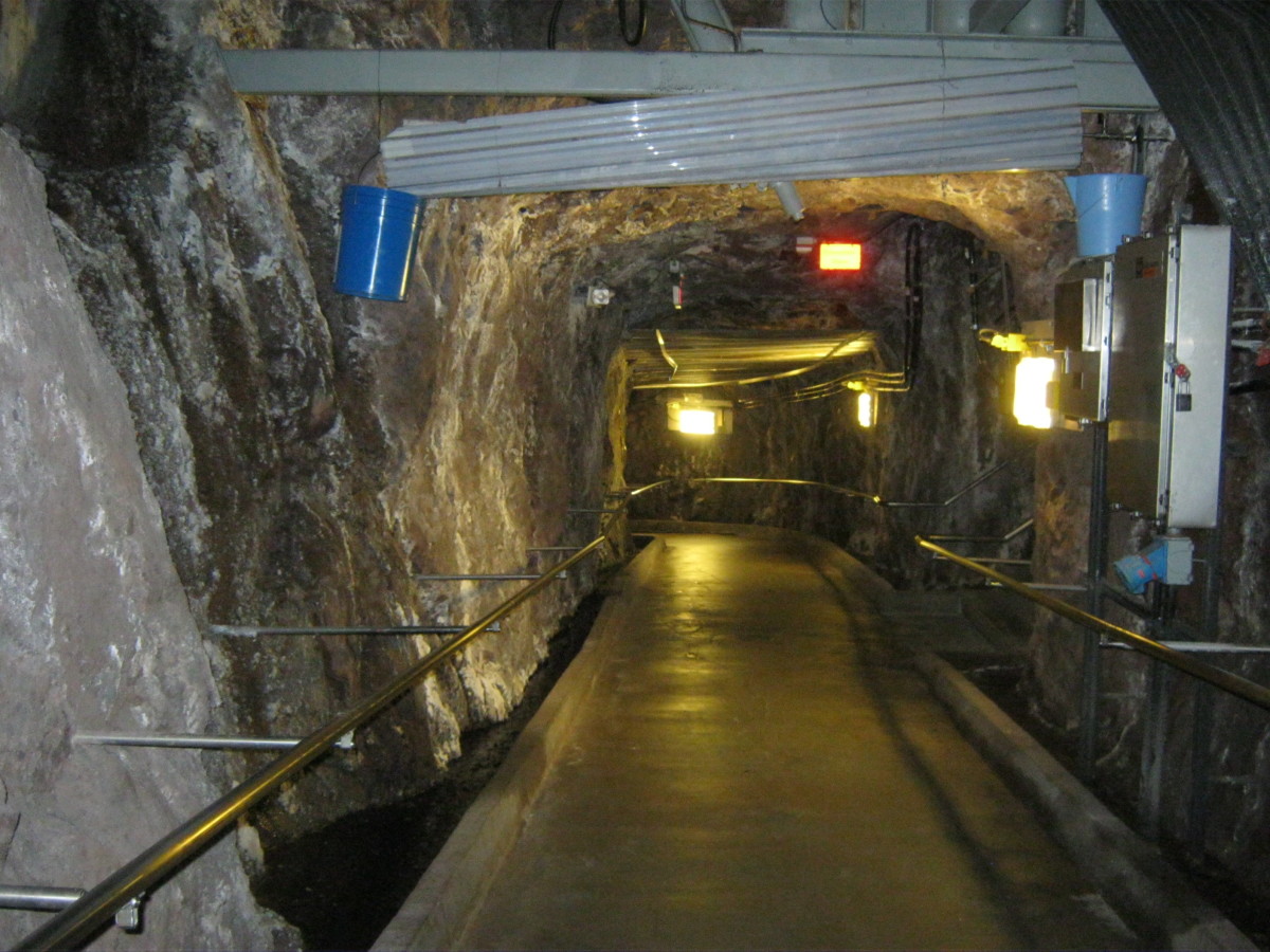 One of the tunnels inside of Hoover Dam.