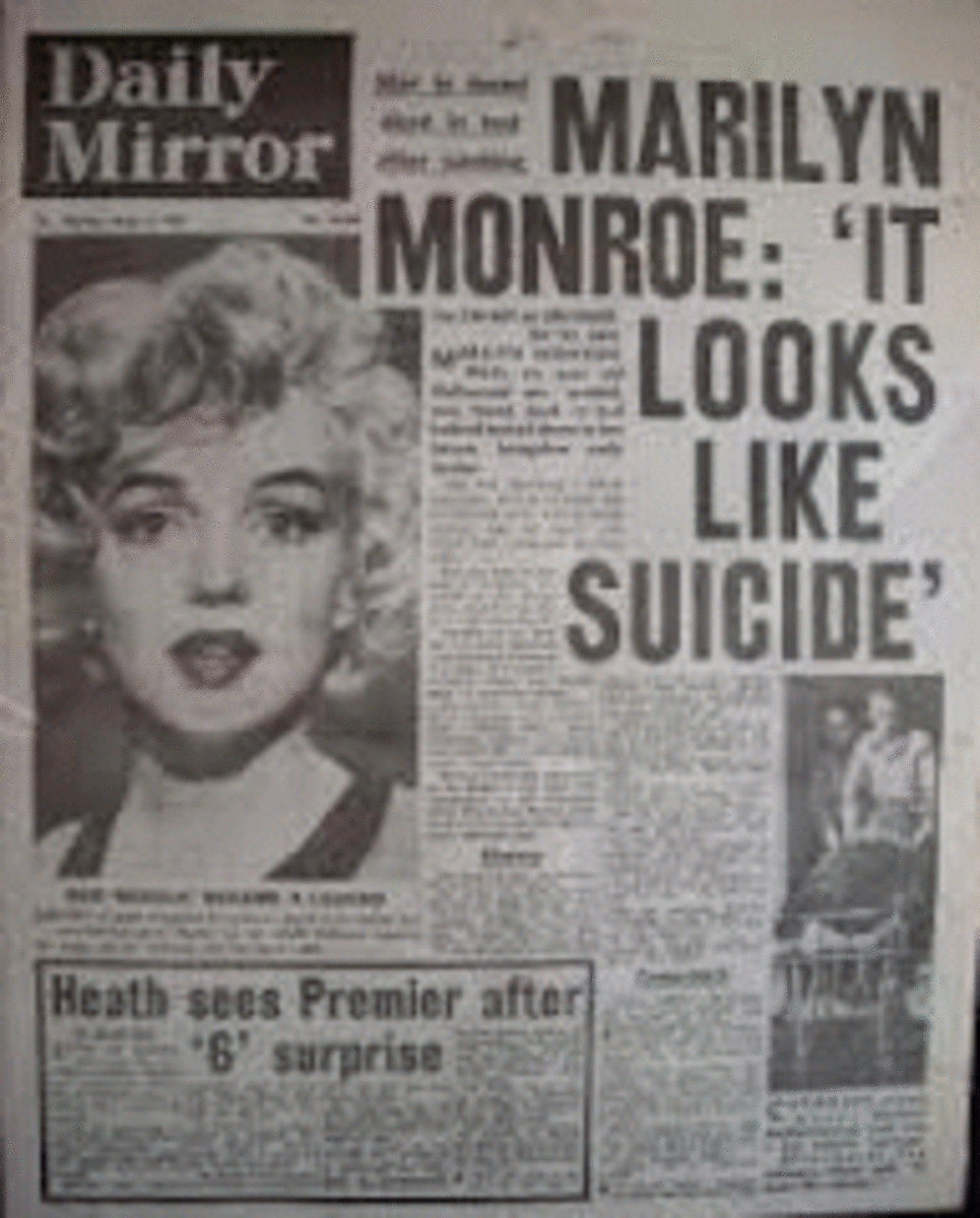 Newspaper clip about Marilyn's death