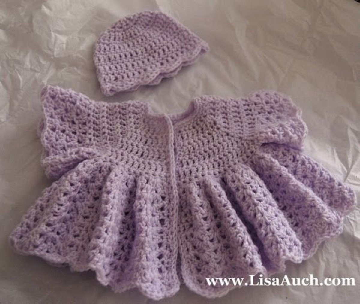 crochet Baby cardigan- crochet baby set-