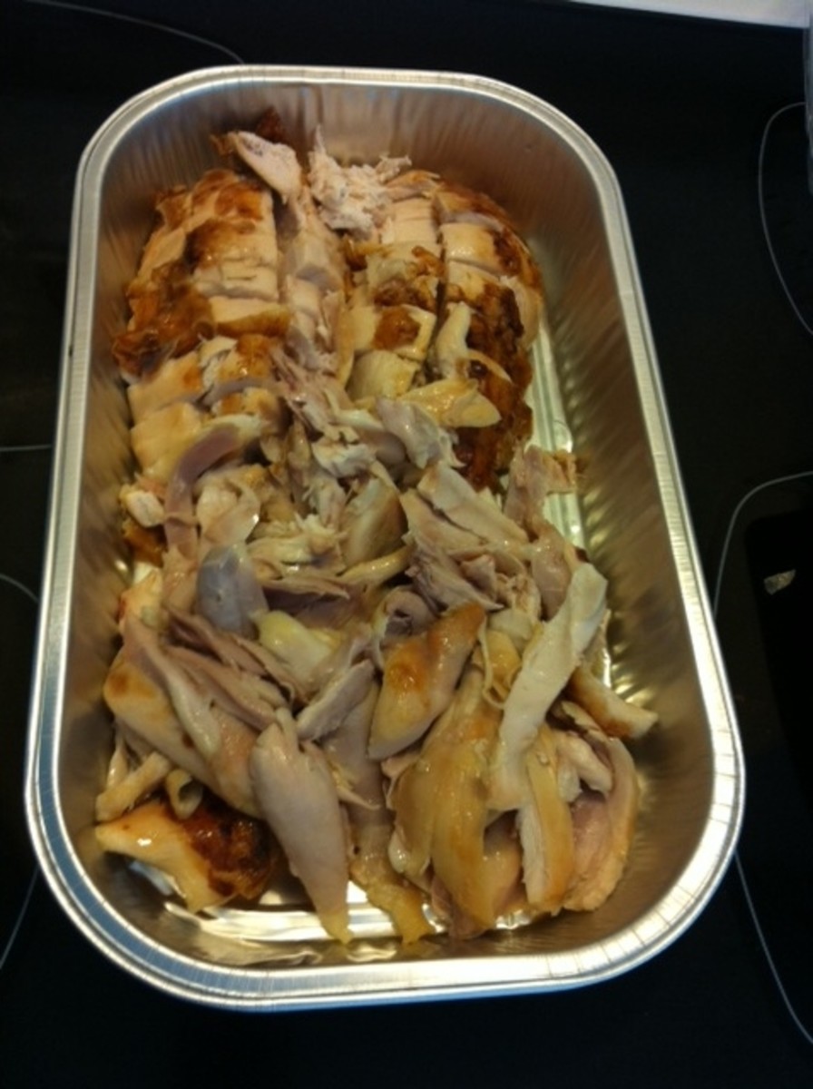 Add dark meat to storage container.  Put in refrigerator or freeze until ready to use.