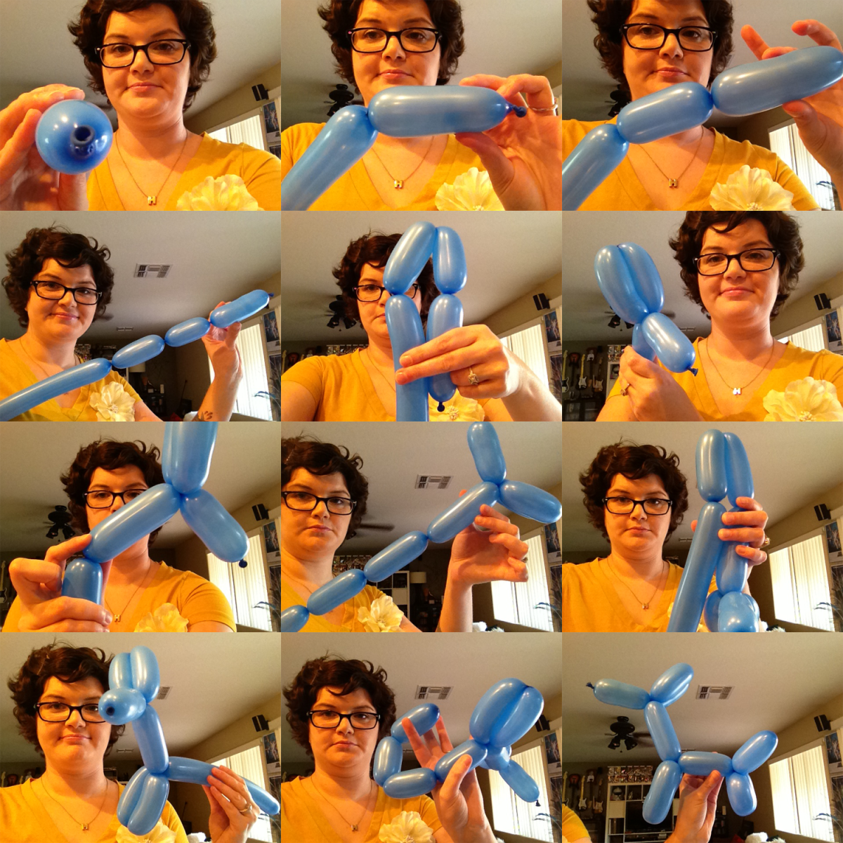 How to make easy balloon animals, step by step.