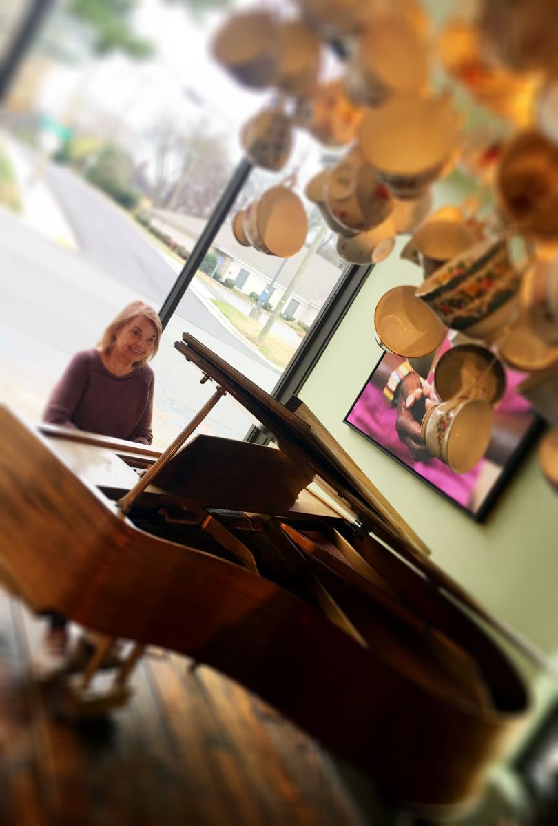 Author, Audrey Hunt performing a classical program of Chopin and Bach Compositions.
