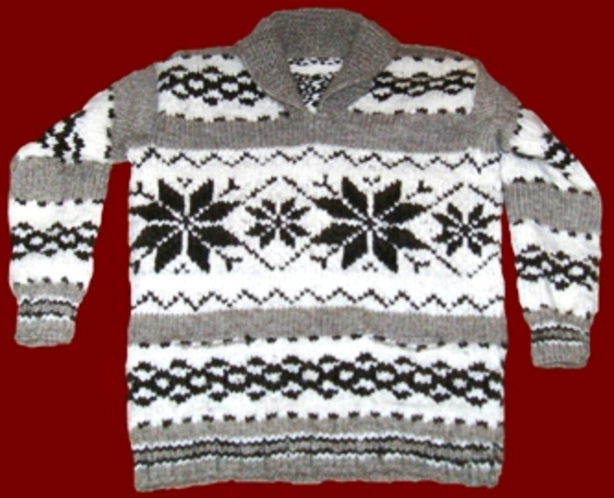 Snowflakes on a warm sweater.