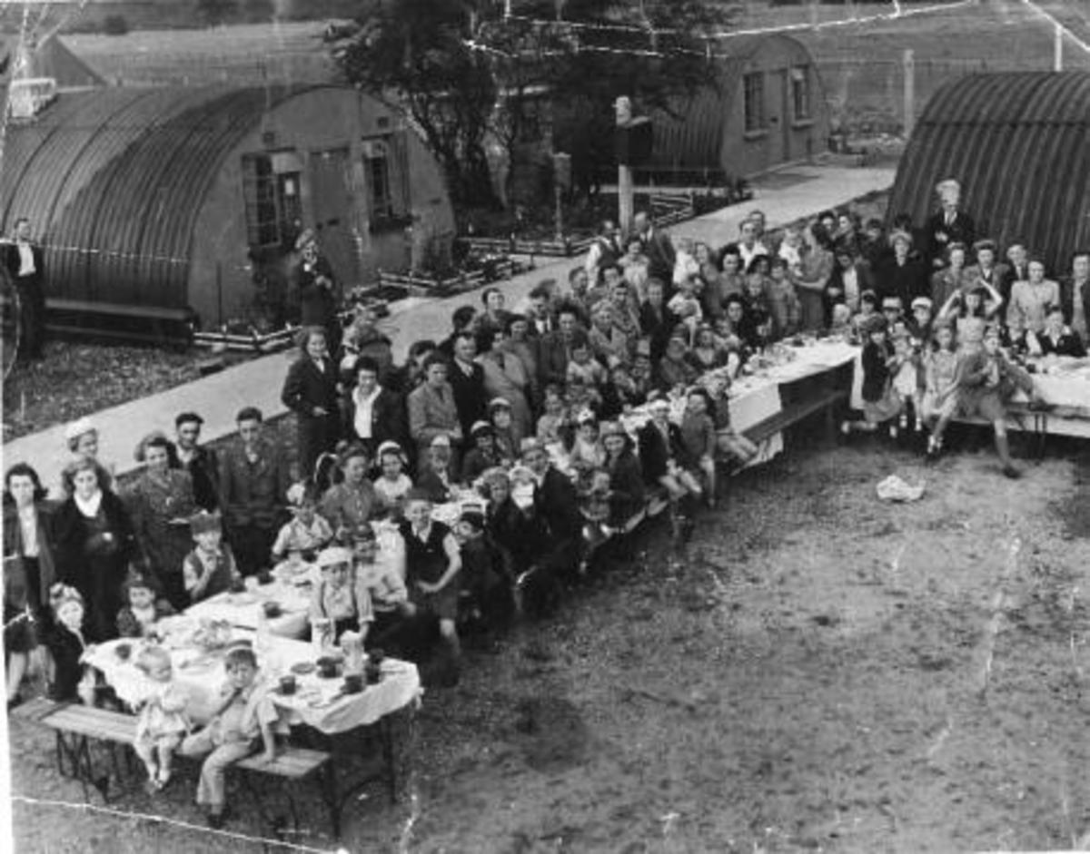 Nissen huts (actually taken on VE day 1945)