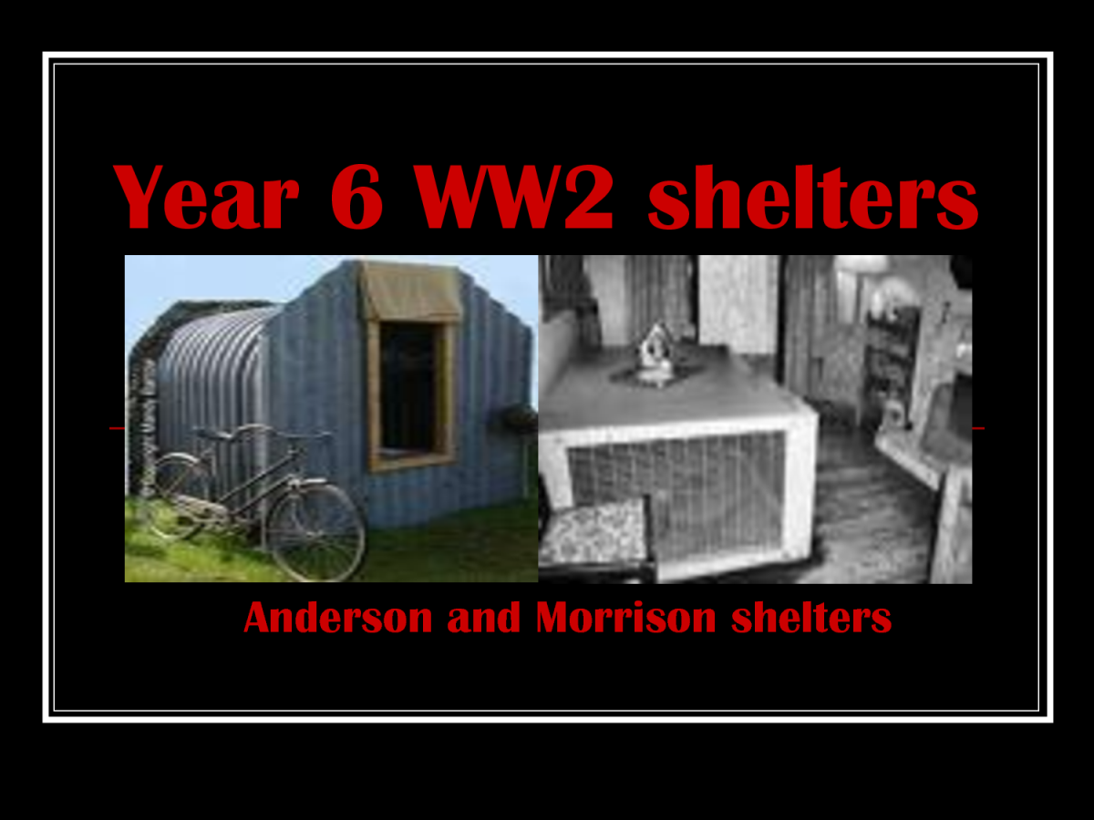 Two types of home air raid shelters On the left is the Anderson shelter to be buried in the garden. To the right is the Morrison shelter for use indoors