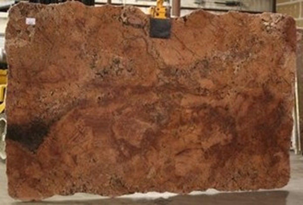 Full granite slabs as seen in a 'granite yard'