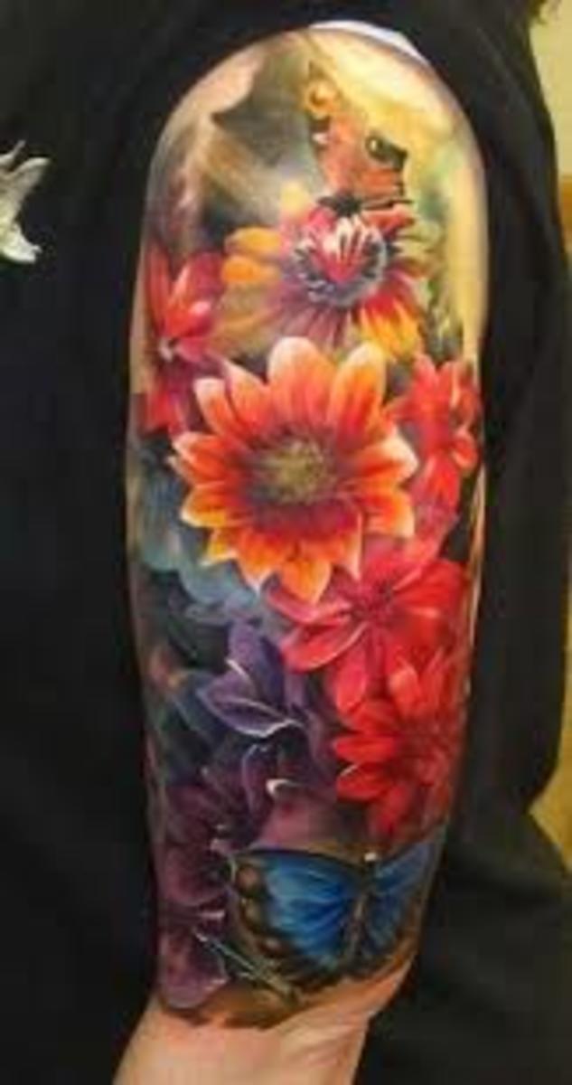 half sleeve color tattoos designs