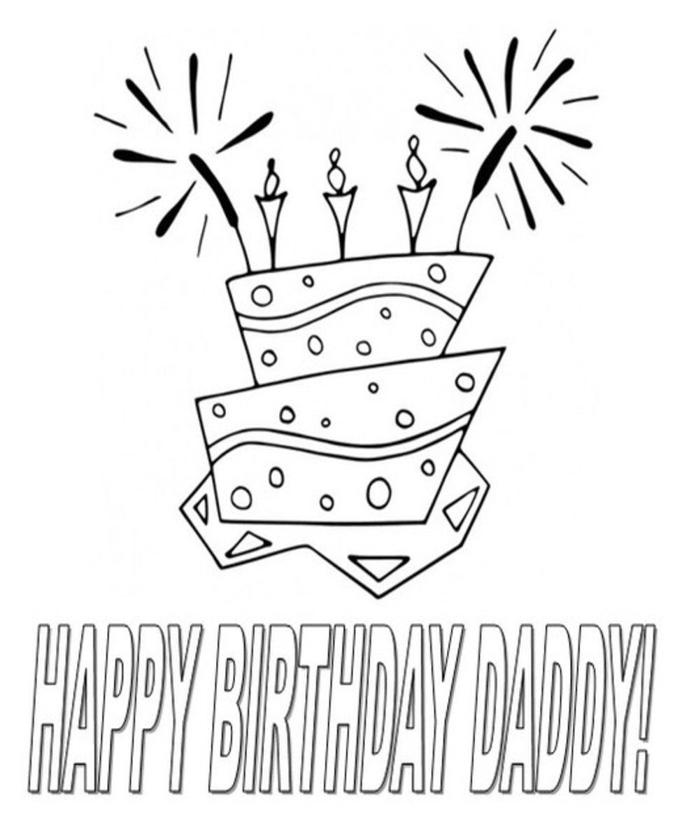 Happy Birthday Daddy Coloring Page