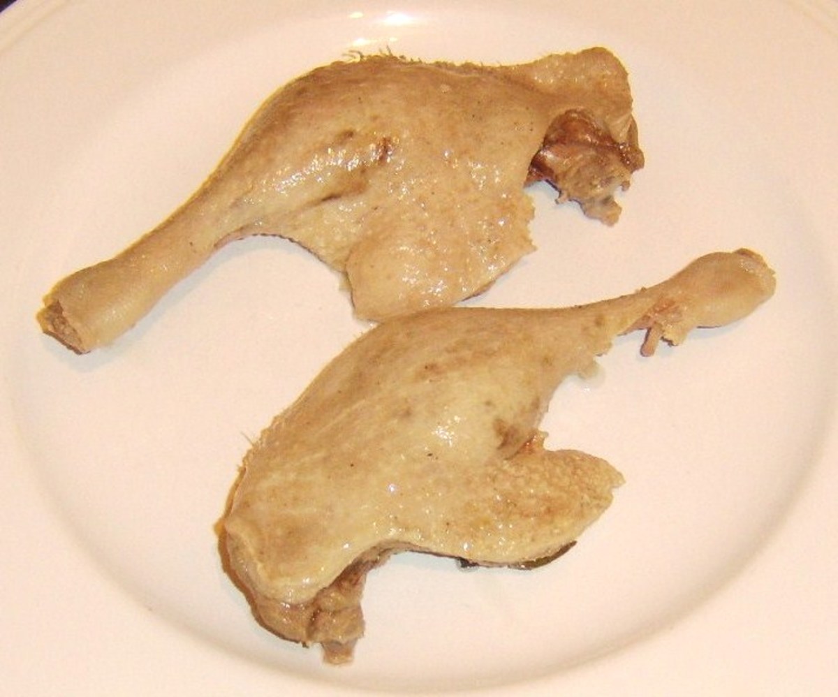 Poached duck legs