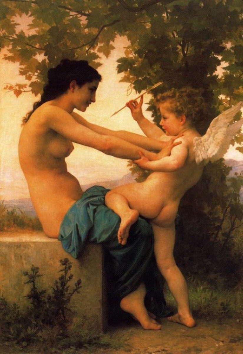  A Young Girl Defending Herself against Eros