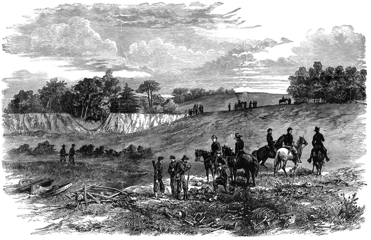 Sketch - unburied dead at the battlefield of Groveton, VA