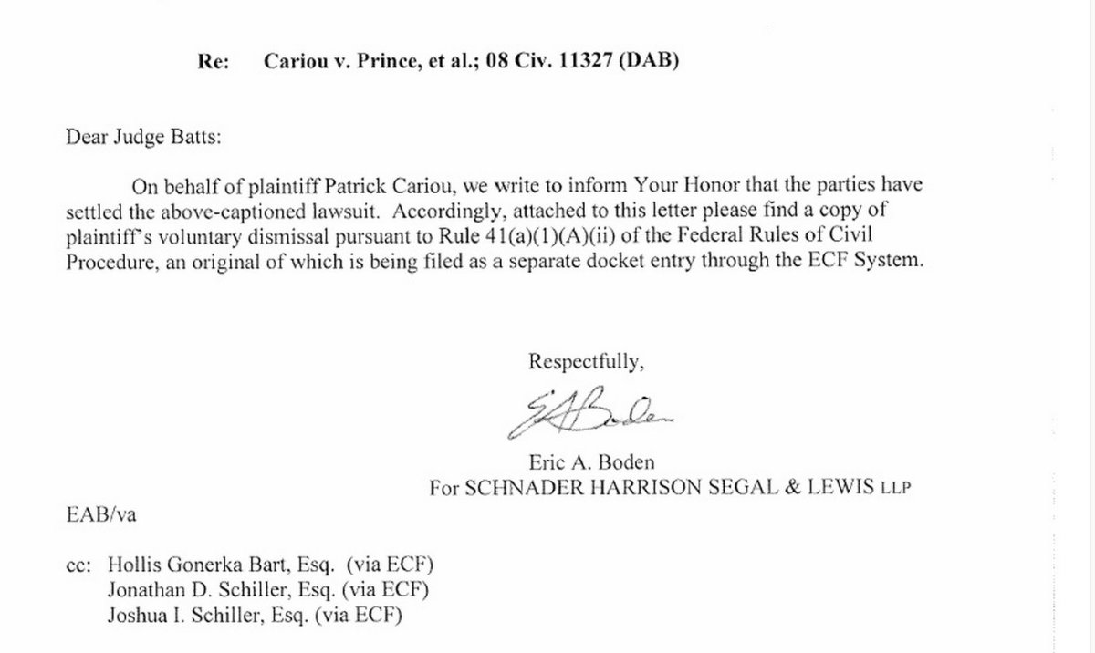 Patrick Cariou's side of the settlement agreement 