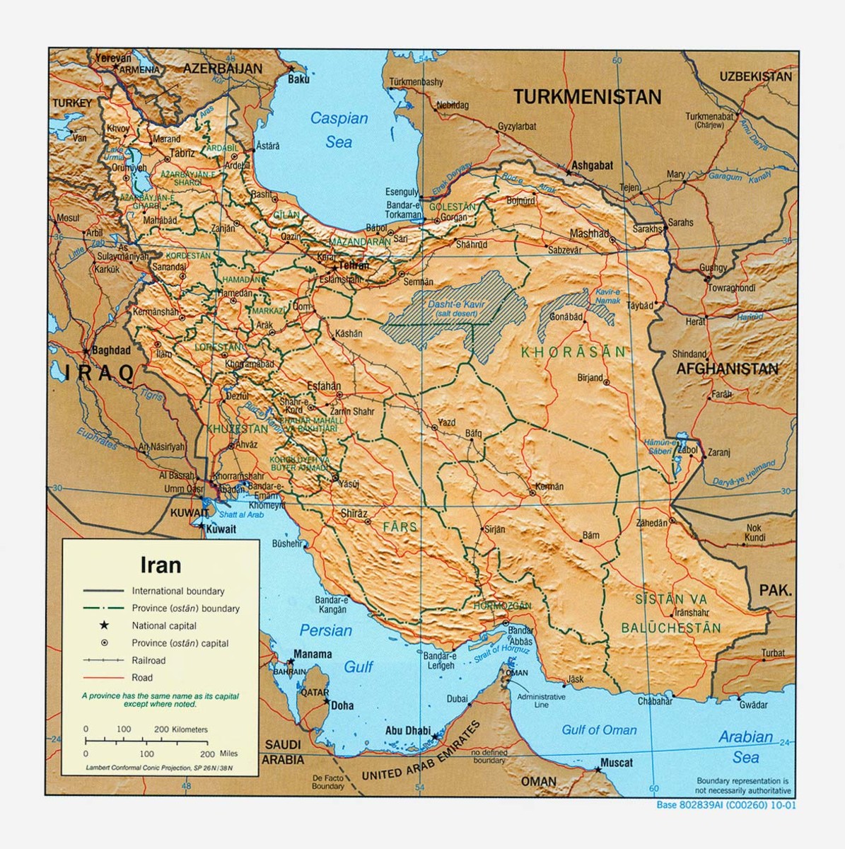 Political map of Iran