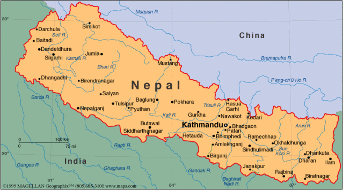Political Map of Nepal 