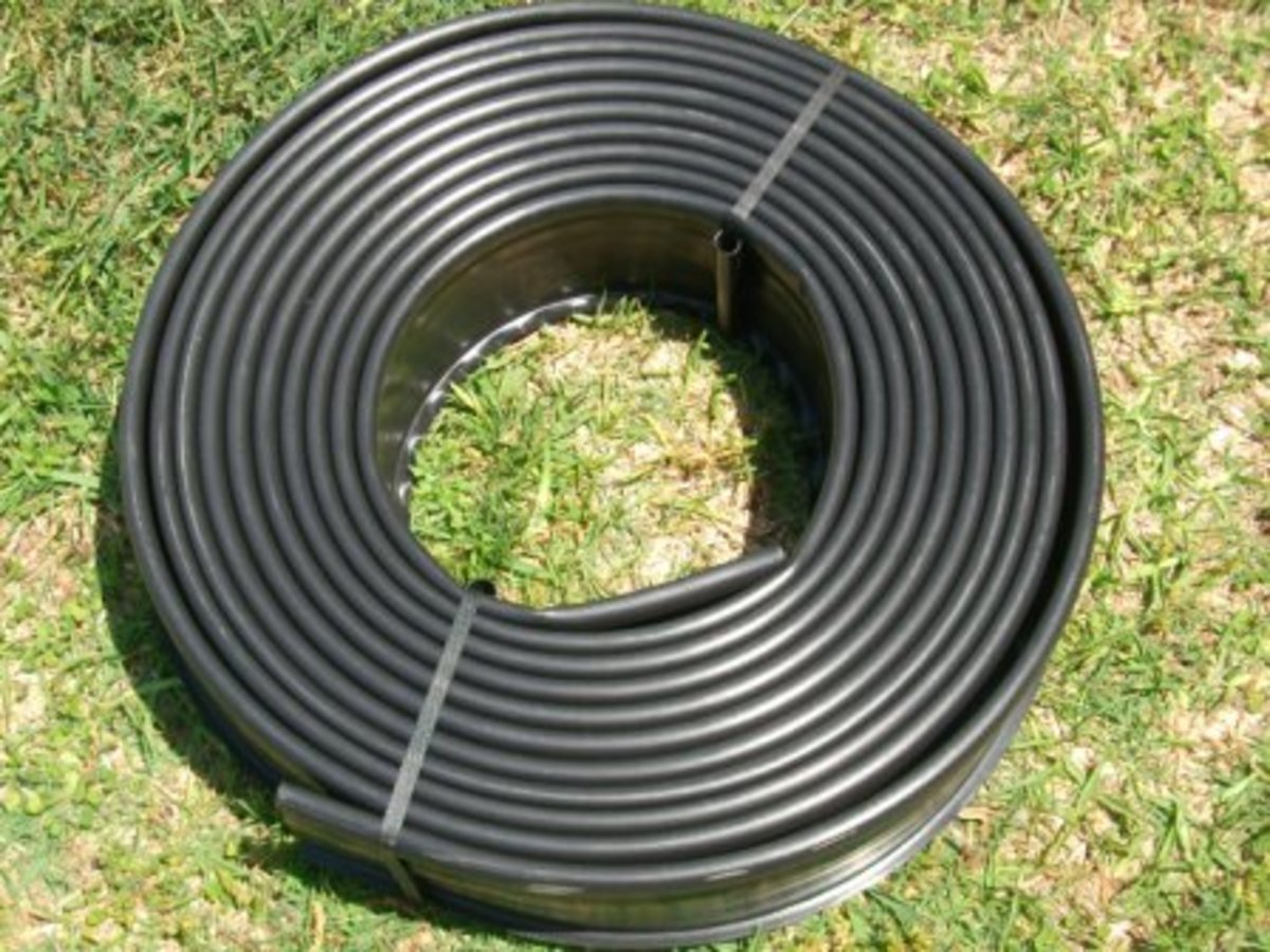 Roll of plastic lawn edging
