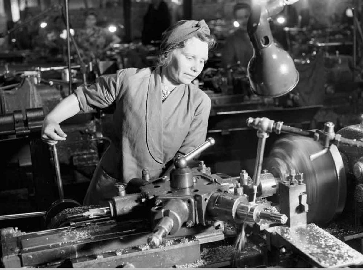 Women working at a Yorkshire munitions factory during World War Two.