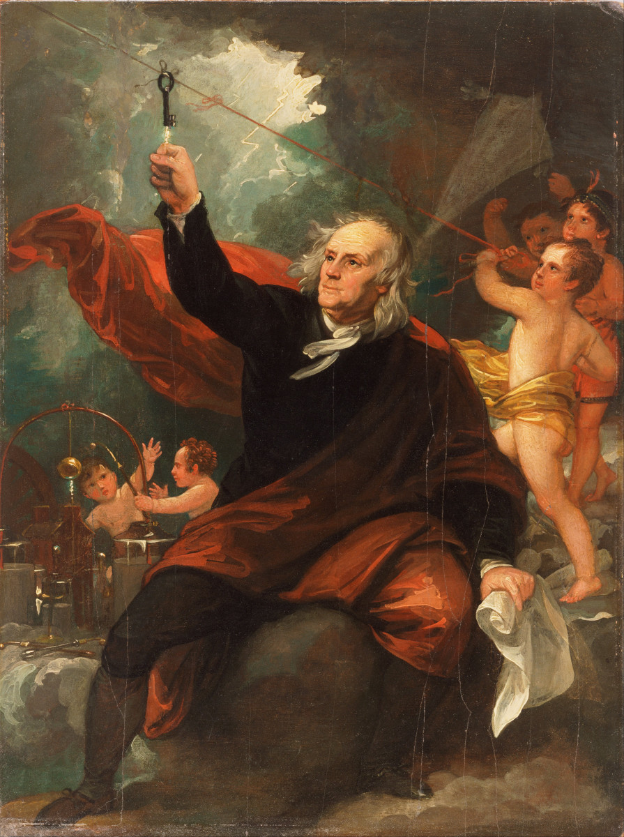 Benjamin Franklin drawing electricity from the sky