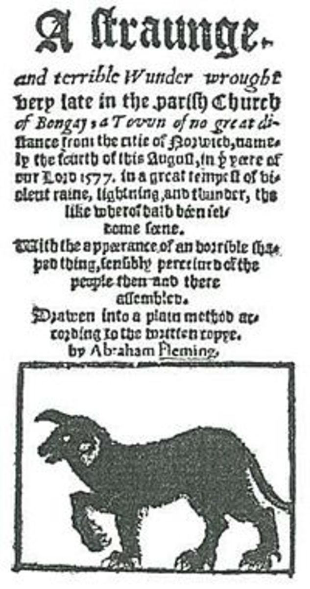 Black Shuck- The legendary Devil Hound which terrorised the village of Bungay, Suffolk in August 1577