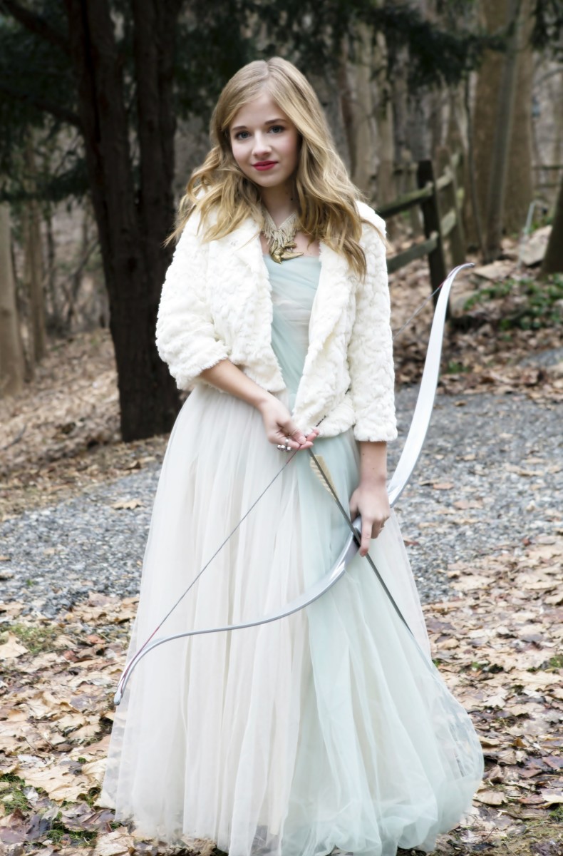 Jackie Evancho as Katniss in the Hunger Games