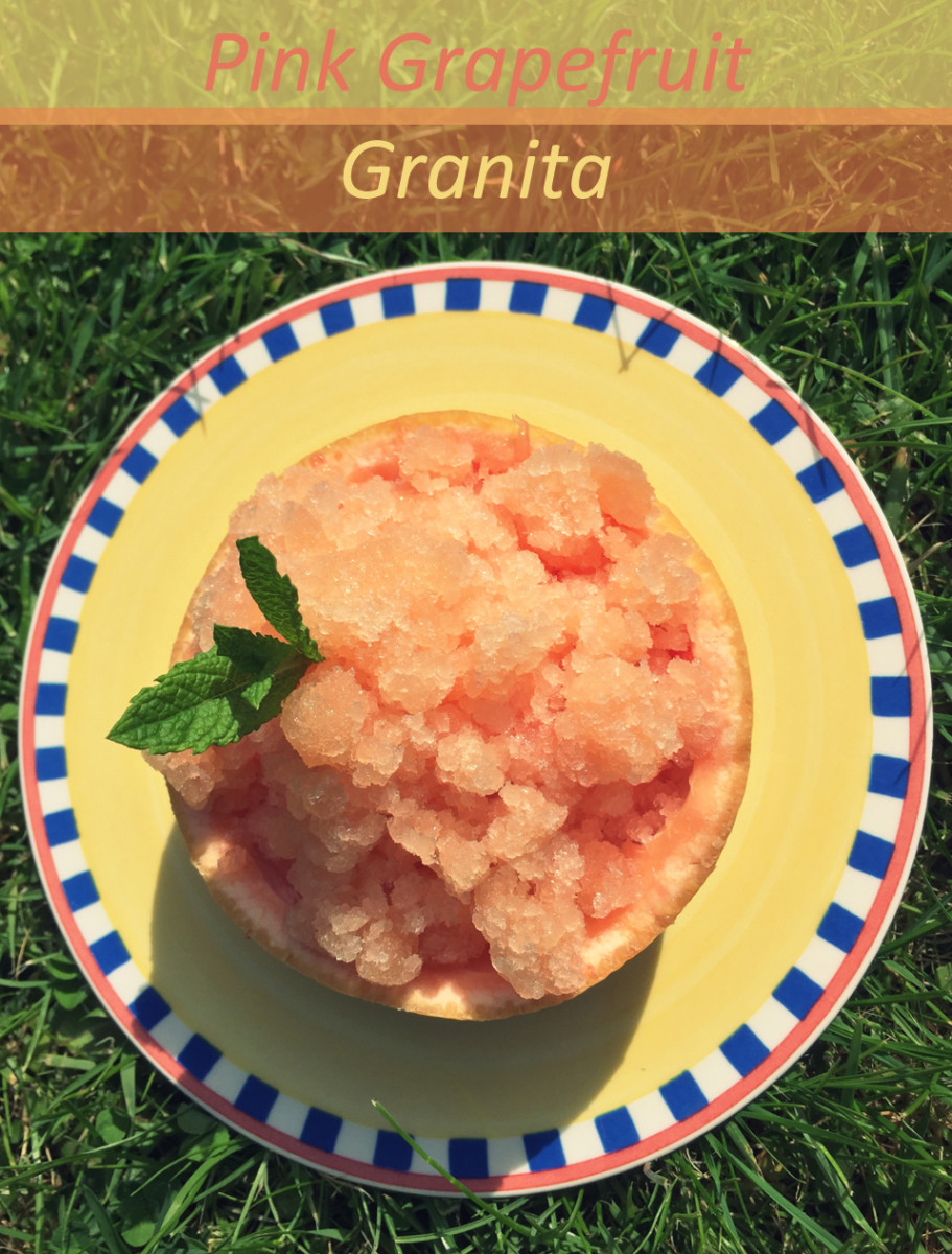 Pink Grapefruit Granita in a Grapefruit Half