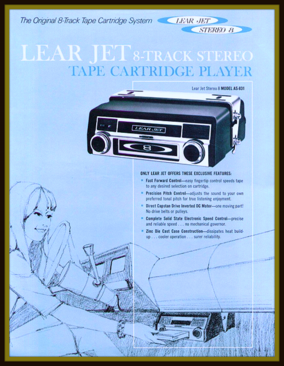 Autoradio Vintage Lear Jet 8 Pistes - Pour Pièces (ne S'allume Pas)