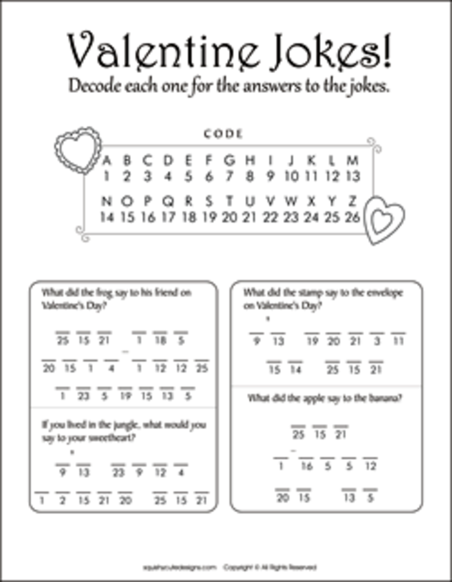 Decode the words to read a Valentine Joke!!