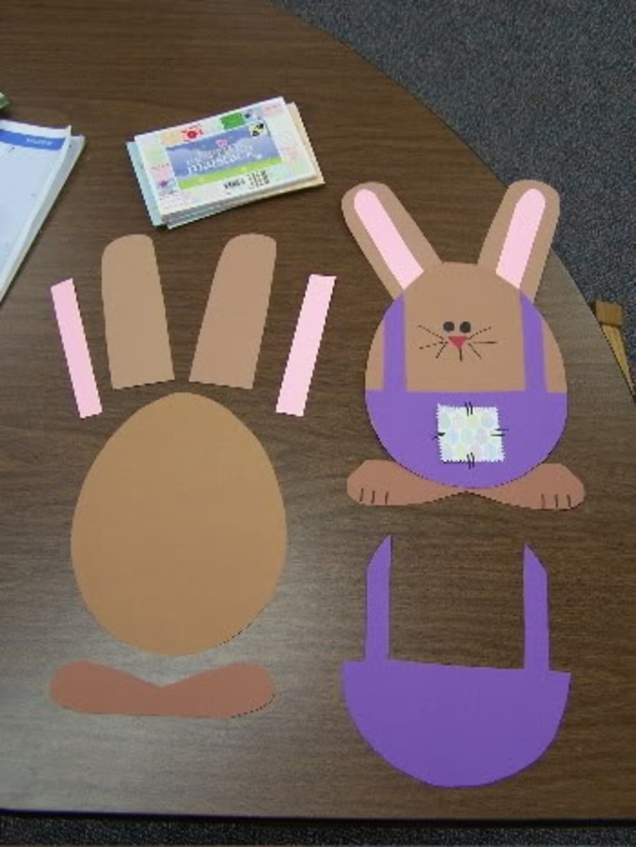 This is a super simple craft project for kids.  You can make this Easter egg shaped Bunny using construction paper, glue, craft scissors. 