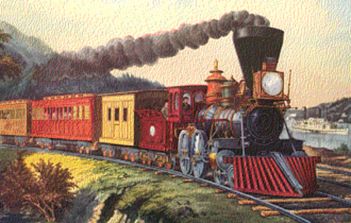 (vintage train postcard/public domain)