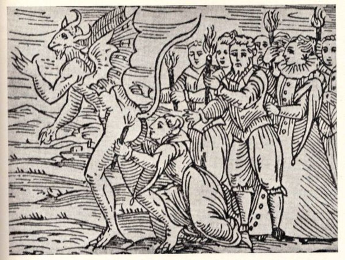 The Osculum Infame (the shameful kiss) -- 1608 image from the Malleus Maleficarum