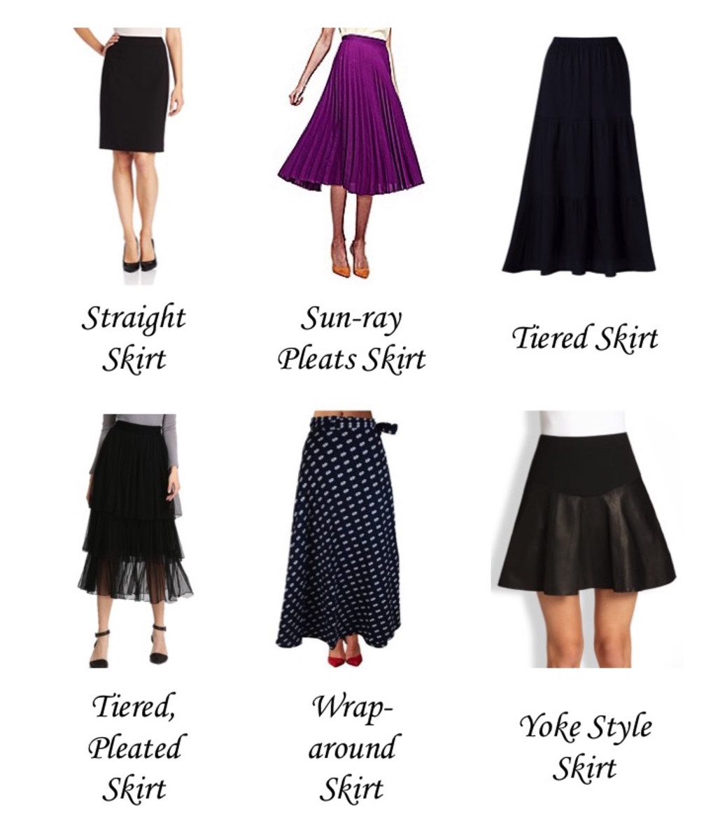 S-K skirt styles are shown above.