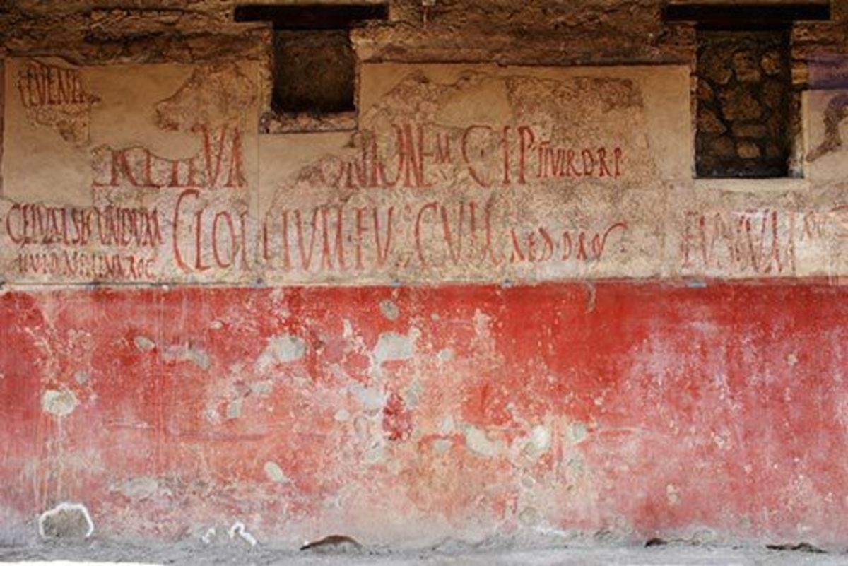 From the Smithsonian Magazine.  Roman wall art, or graffiti excavated from the ruins in Pompei.