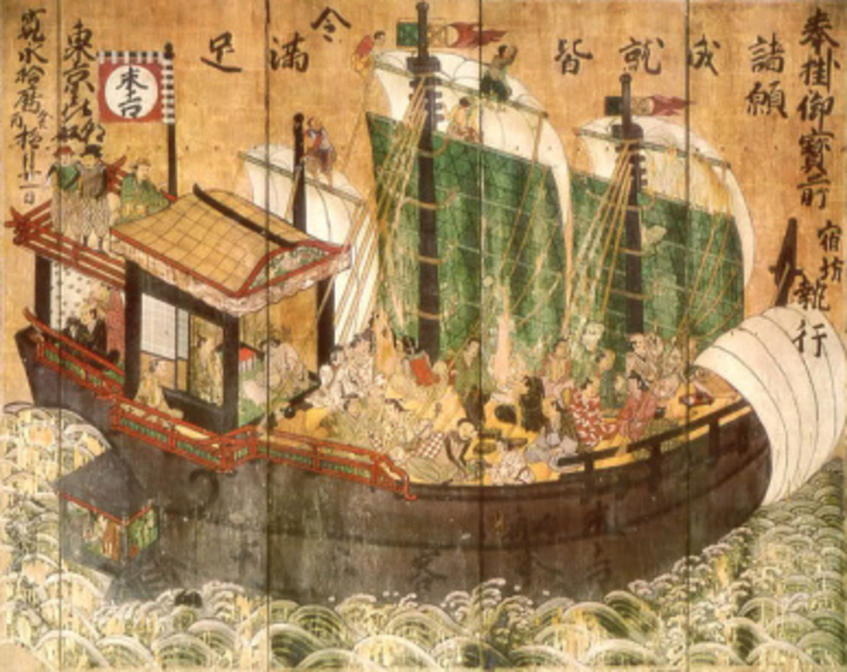A depiction of a Wokou ship.