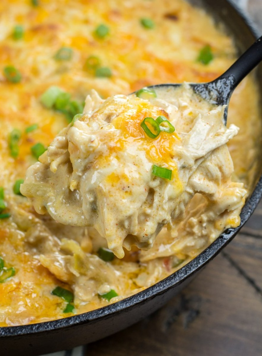 One Pan Green Chili Chicken Casserole by thebestketorecipes.com