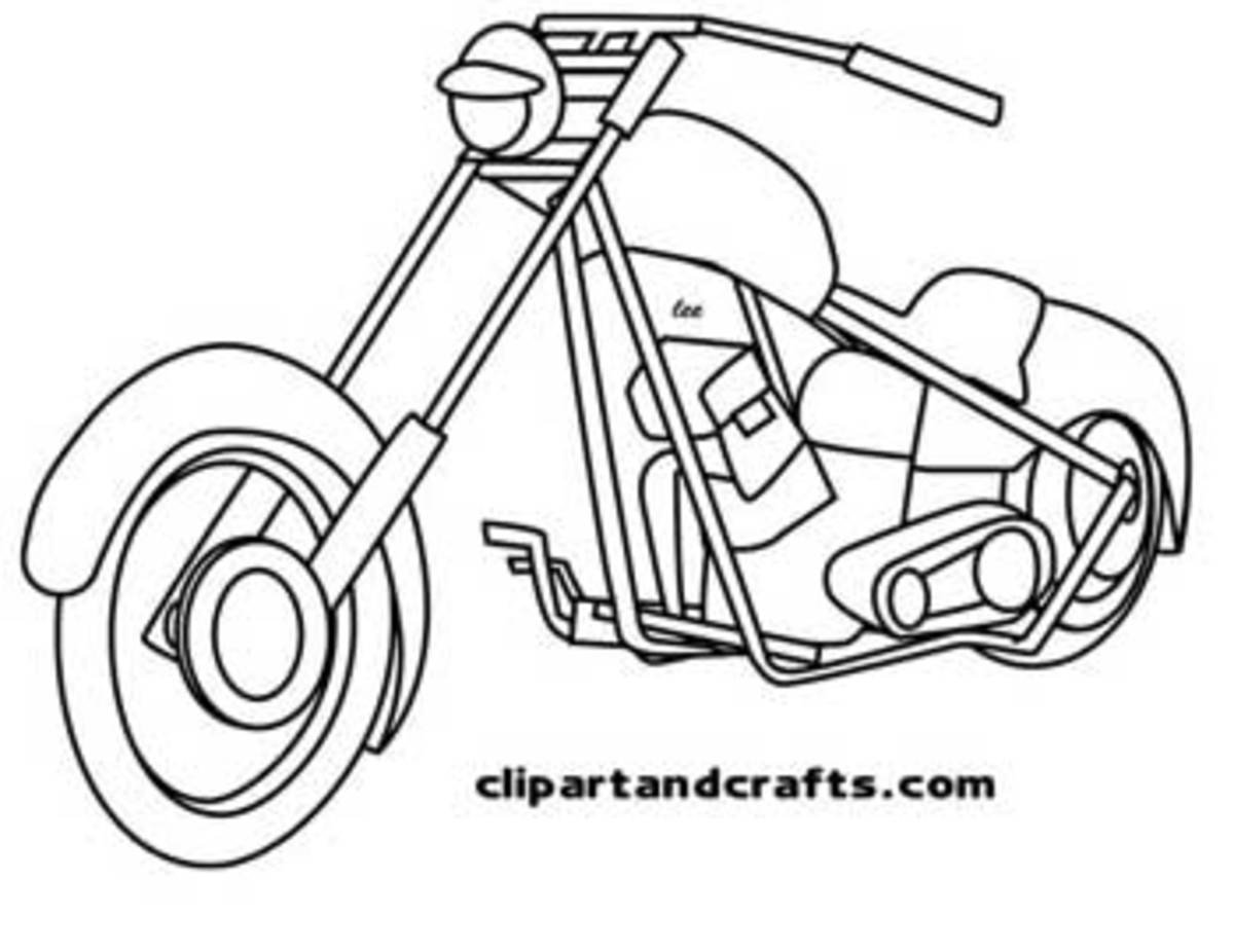 Раскраска для мальчиков мотоцикл с коляской