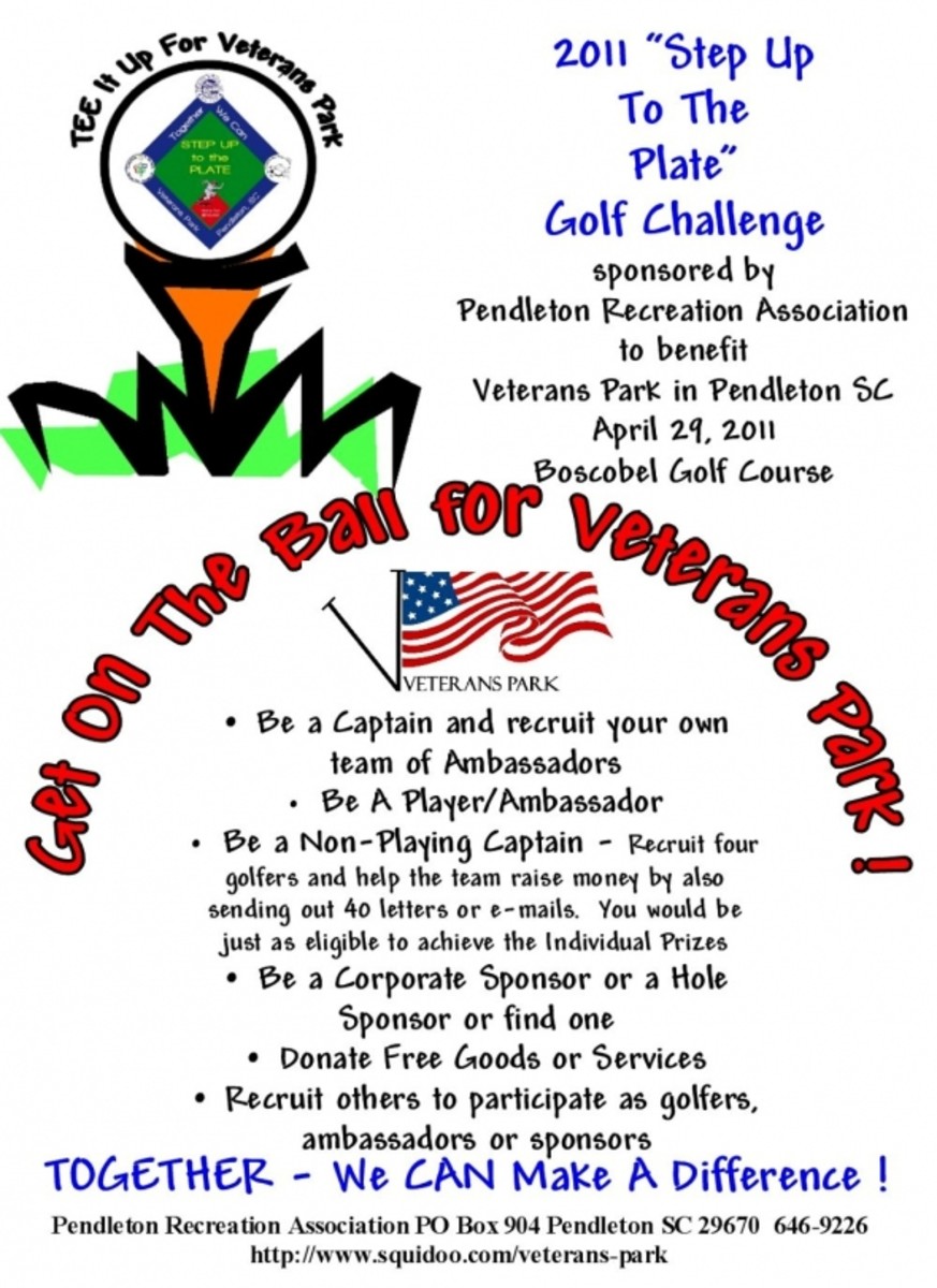 Pendleton Recreation Association presented the Step Up To The Plate Golf Challenge- Friends of the Park is proud to have worked with PRA on this fundraiser. It's not about the Golf, but rather about us telling our story of Veterans Park! 