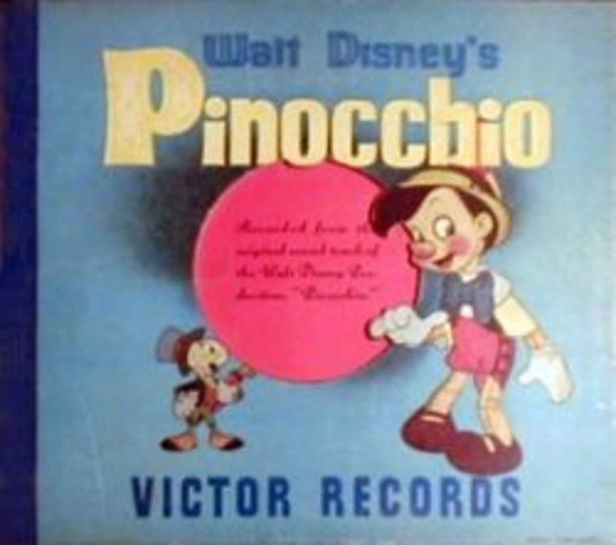 Walt Disney's "Pinocchio" RCA Victor Records P-18 (1940) 3 10" 78 rpm Shellac Record Set 